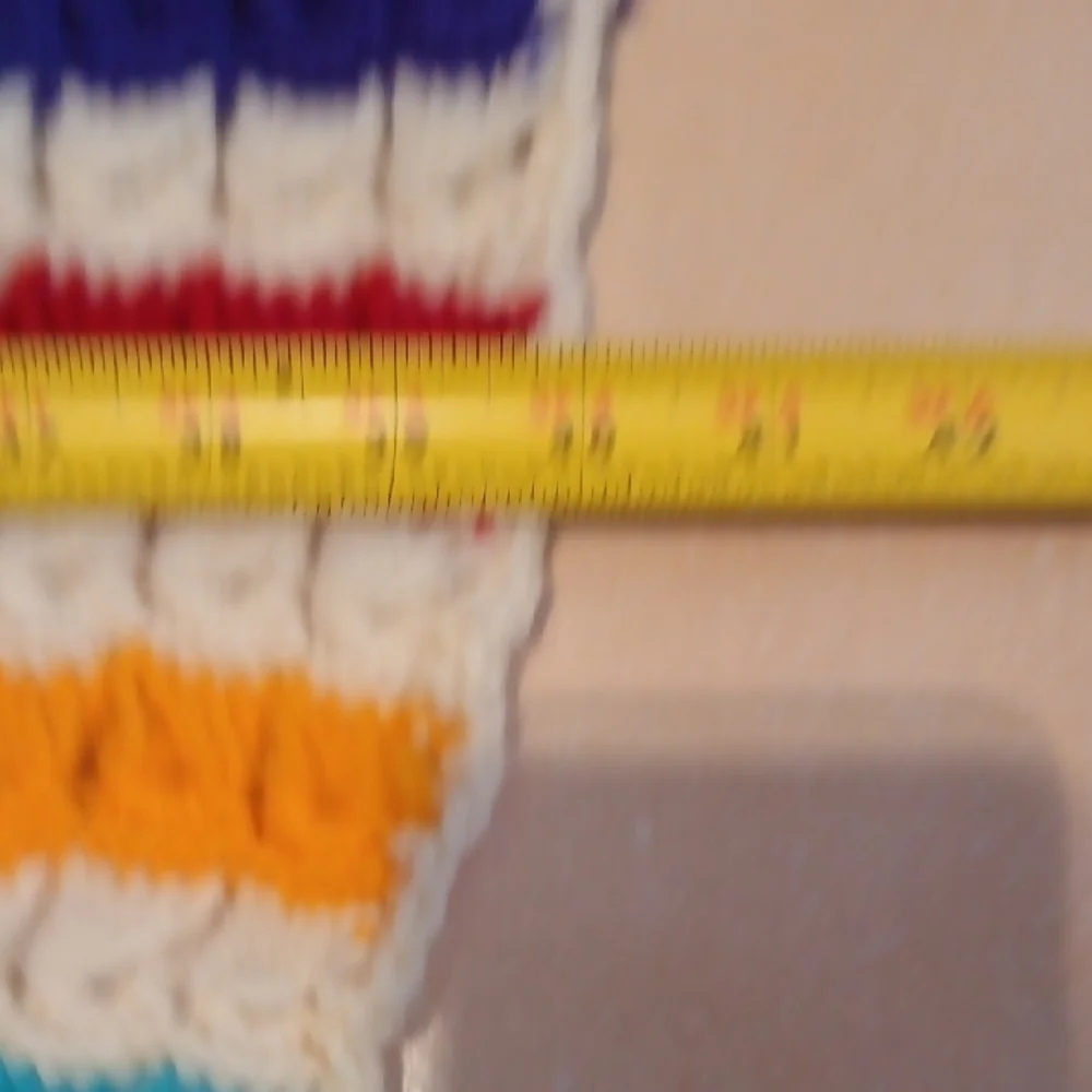 Vintage Handcrafted Multicolor Striped Throw Blanket